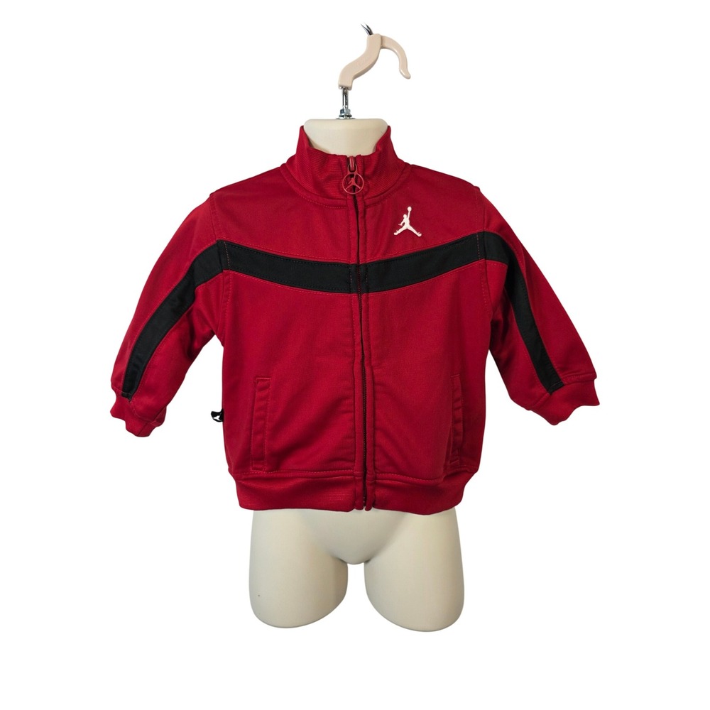 Jordan Track Jacket Red Black 12M Infant Baby Zip Up Athletic Warm Up / B53